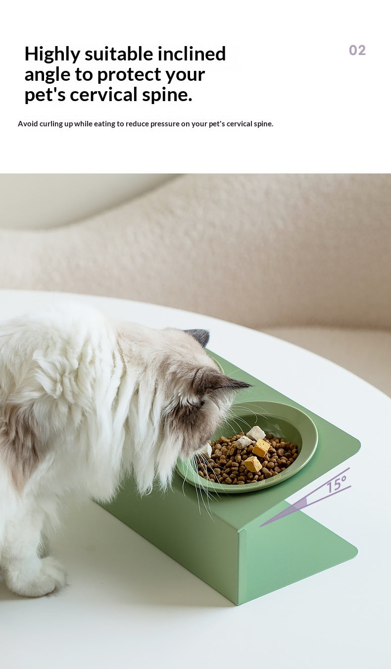 Elevated Neck-supporting Spill-proof Food And Water Bowl For Cats And Dogs