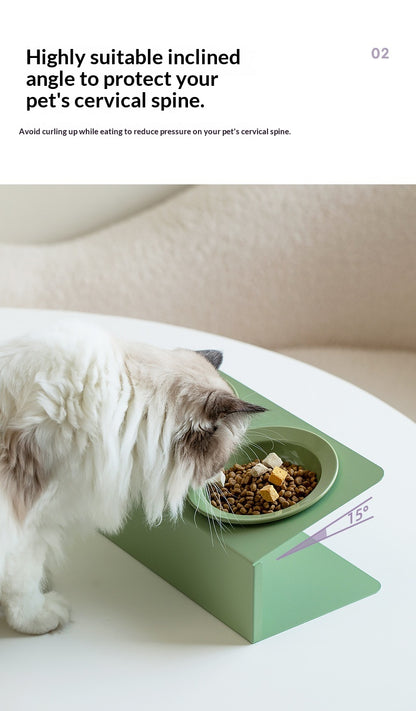 Elevated Neck-supporting Spill-proof Food And Water Bowl For Cats And Dogs