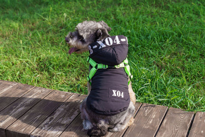 Winter Dog Clothes Fleece-lined Thickened Waterproof Jacket Hooded