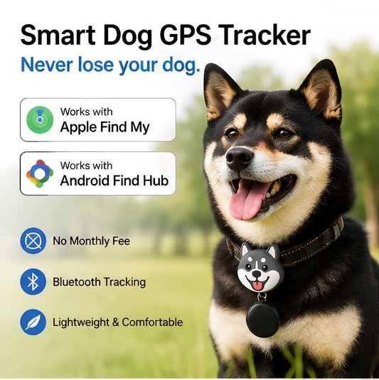 Dog GPS Tracker for Find My & Android Find Hub, Bluetooth Pet Locator Tag, No Monthly Fee, Waterproof Anti-Lost...
