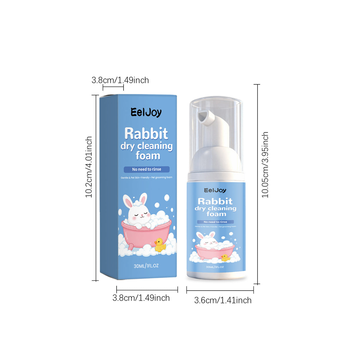 Eeljoy Rabbit Cleaning Mousse Gentle And Non-Moisturizing Hair Care And Skin Care Products For Rabbits