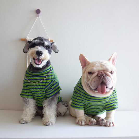 Pet Clothes Dog Waffle Stretch Stripe Undercoat