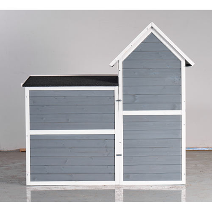 Large Outdoor Chicken Coop Cage Weatherproof 2-Story Chicken Coop  Rabbit Hutch, Wooden Indoor Outdoor Pet House With No-Leak Tray, Waterproof Roof  Pull-Out Tray 50.98 Lx 48.23 H, Grey, Blue