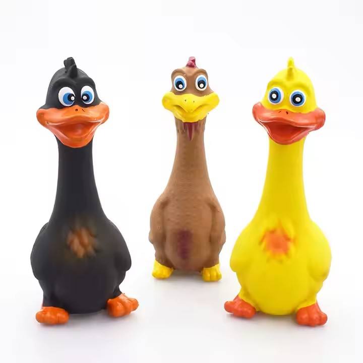 3pcs  Latex Screaming Chicken Toys Eco Friendly TPR Pet Squeaky Dog Interactive Play Chew Toys
