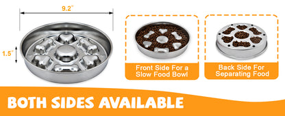 Slow Feeder Dog Bowls  Non-Slip Metal Dog Food Bowls With Heart And Bones Design For Small Medium Large Dogs
