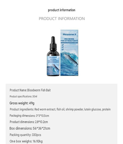 Hozonex Red Worm Fish Food Attractant Good Red Worm Formula Fish Food Attractant Additive Wild Fishing Fish Attractant