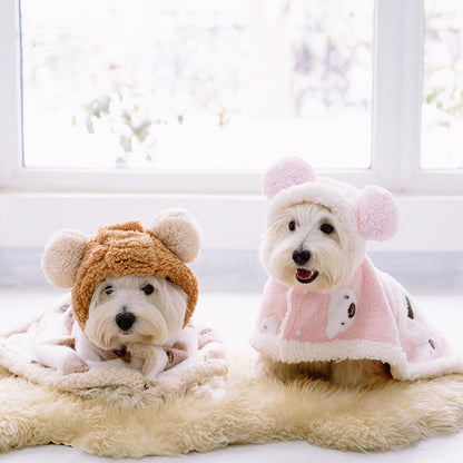 Dog Cloak Robe Warm Bear Cloak