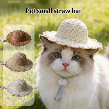 Pet Sunshade Cat Sun Protection Mini Straw Hat