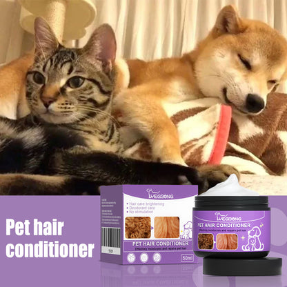 Pet Hair Conditioner For Dogs Cats, Moisturizing Detangling Pet Coat Conditioner, Anti Static, Softens & Brightens Fur, Long Lasting Fragrance, 50ml