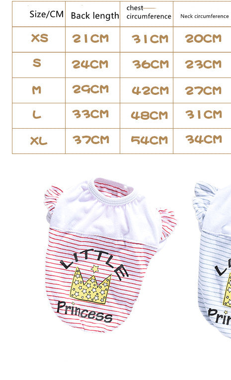 Teddy Poodle Pomeranian Striped Print Small Dog Costume