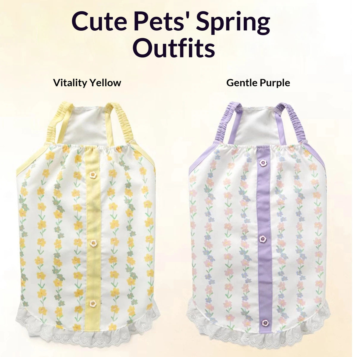 Pet Cat Hair-Proof Little Floral Suspender Dress