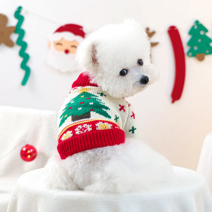 Casual Fashion Green Christmas Tree Dog Sweater