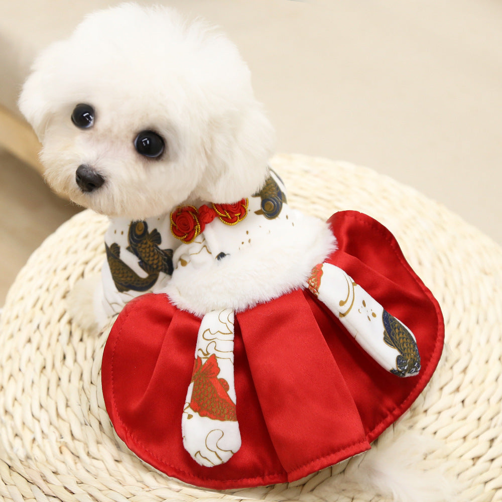 Cat New Year's Clothing Clothes Dog Skirt