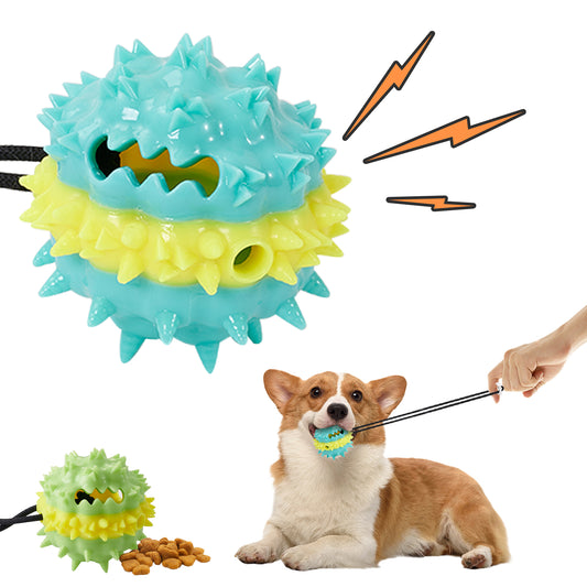 Interactive Pet Toy Multi-color Optional Pet Leaking Food Ball Toy Rope Sound Leaking Food Ball