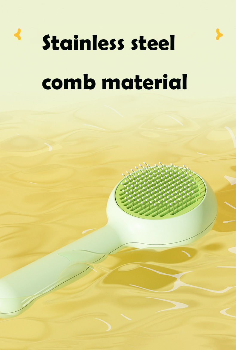 Cat Brush Remove Hair Pet Hair Removal Comb For Cats Non-slip Grooming Brush Stainless Steel Dog Combs Brushes Cat Accessories
