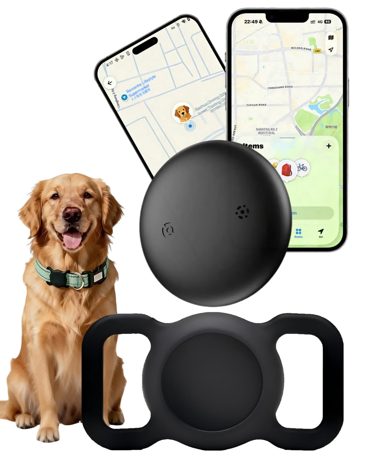 GPS Tracker for Dogs IOS & Android - No Subscription Dog GPS Tracker Collar Smart Cat Real-Time Activity Tracker,...
