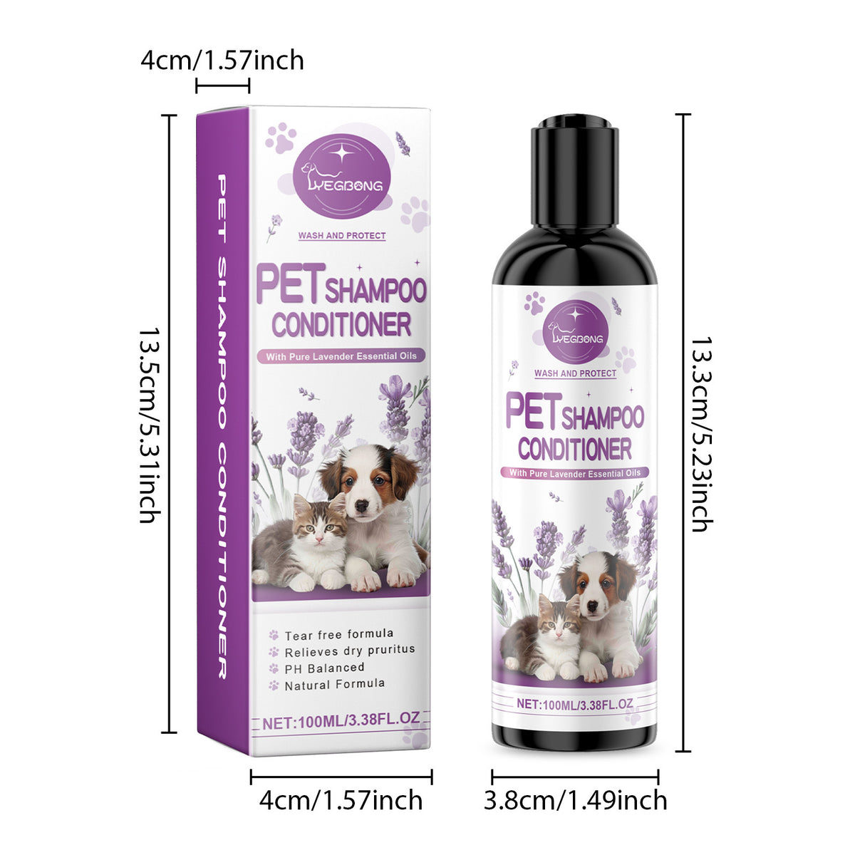 Yegbong Pet Lavender Shampoo Gently Cleanses The Hair Of Cats And Dogs, Making It Fluffy, Smooth, And Fragrant