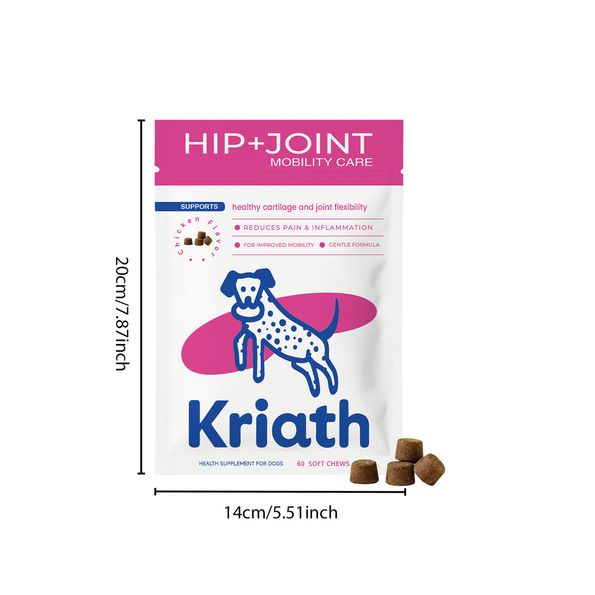Kriath Chewable Tablets For Dogs, Gentle Care For The Dog's Body, Daily Nutritional Supplement Suitable For All Dog Breeds