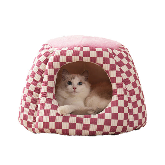 Cat Litter Winter Warm Four Seasons Universal Closed Kennel Small Dog Internet Celebrity Cold Cat House Winter Thickened