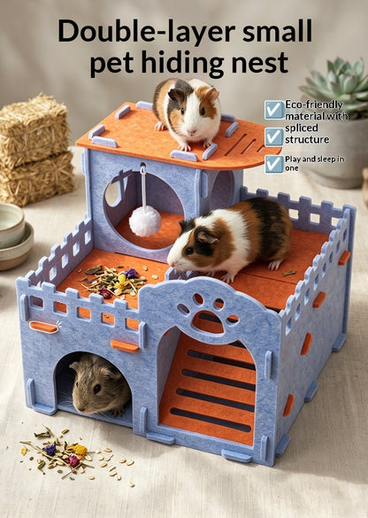 Felt Double-Layer Castle Hamster Hideout