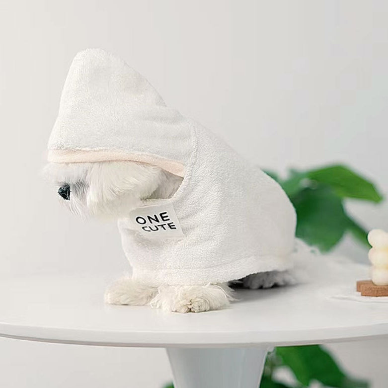 Pet Clothes Hooded Wrap Towel