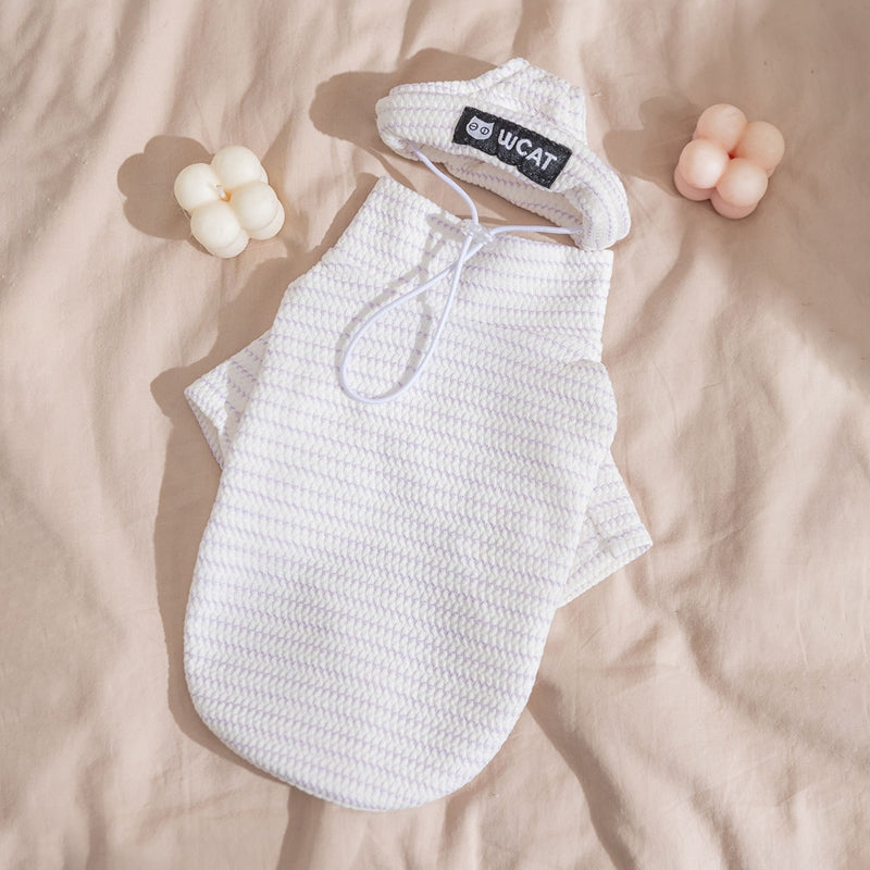 Pet Base Shirt, Thin and Simple Striped Two-Legged Shirt for Autumn and Winter, German Cat, Puppy, Dog and Cat Clothes