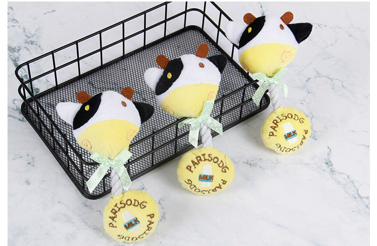 Animals Pet Supplies Dog Voice Toy Plush Toys Cow Frog Animal Wear Rope Toy Resistant To Biting Pet Toys Pet Molar Tool
