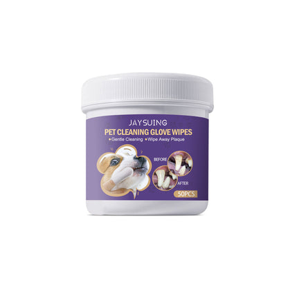 Jaysuing Pet Cleaning Gloves Wet Wipes Pet Gum Care Gentle Cleaning Of Teeth And Tartar Odor
