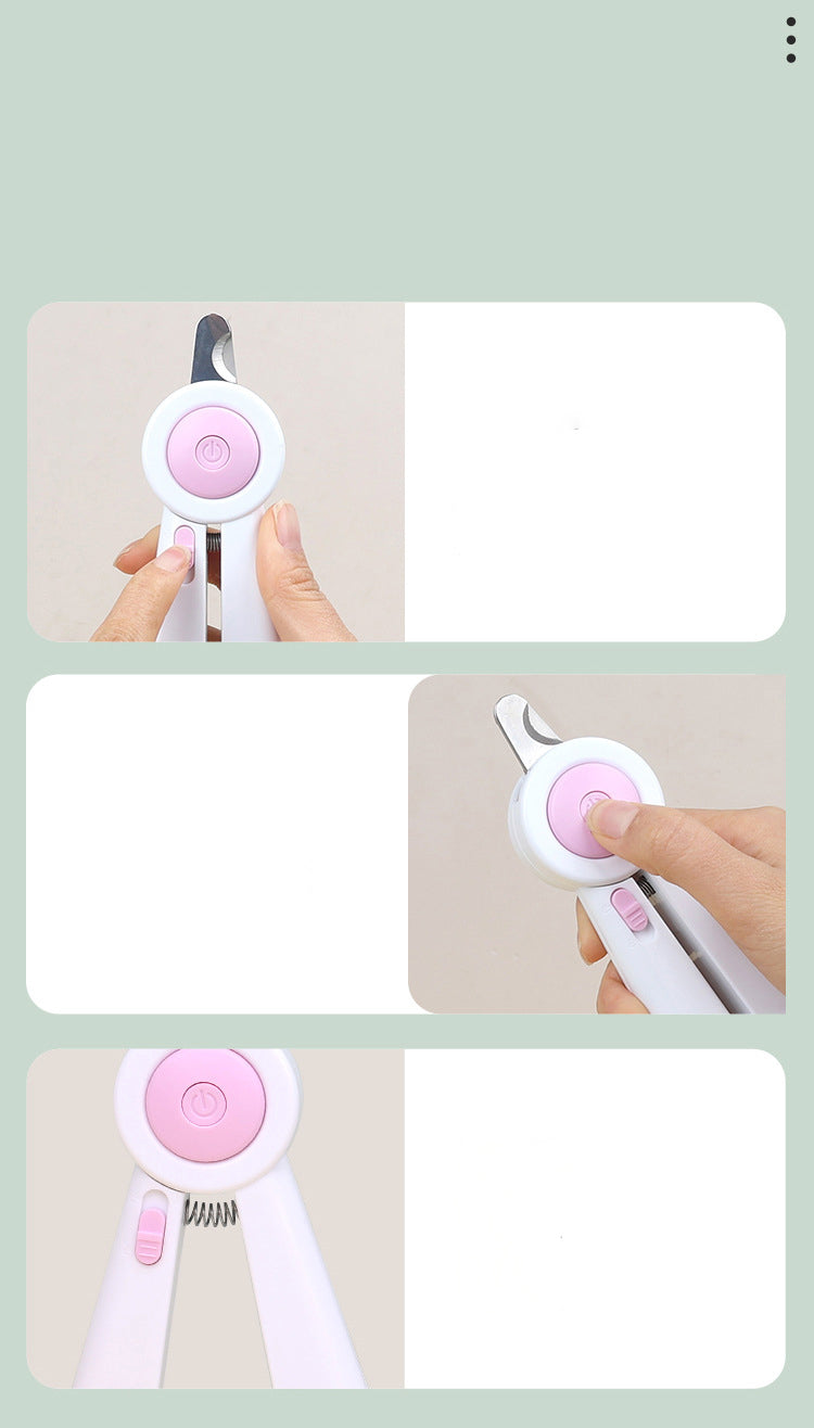 Dog Nail Clippers Nail Grinder Cat Nail Clippers Build-in LED Light Anti-blood Position Nail Clippers Pet