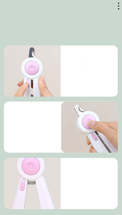 Dog Nail Clippers Nail Grinder Cat Nail Clippers Build-in LED Light Anti-blood Position Nail Clippers Pet