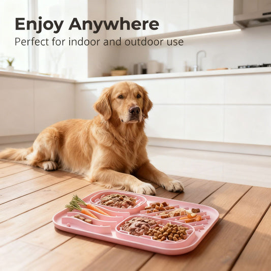 Dog Slow Feeder Bowl With Suction Cup To Prevent Choking And Encourage Slow Eating Mat