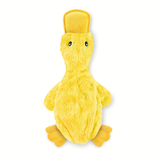 Best Pet Supplies Interactive Squeaky Dog Toy - Crinkle Duck, Yellow  Stuffing-Free Or Stuffed Body, Soft, Squeaks & Crinkles, No Mess, Perfect For Moderate Chewers, Toss And Fetch Play