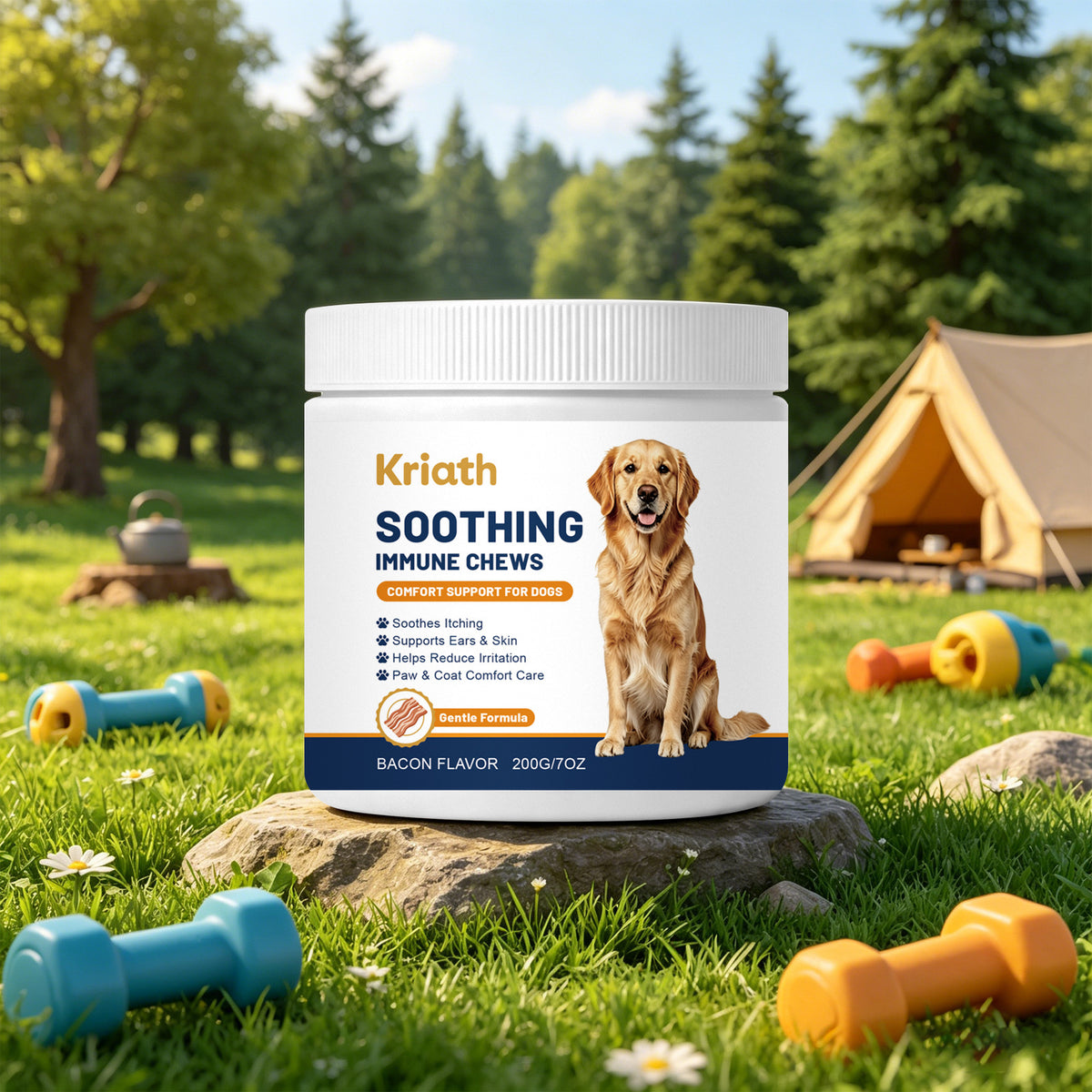 Kriath Chewable Tablets For Dogs, Daily Gentle Care For The Dog's Body, Daily Nutritional Supplement Suitable For All Dog Breeds